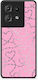 Smartfits Stacheldrahtherzen auf Rosa Motorola Edge 50 Hülle