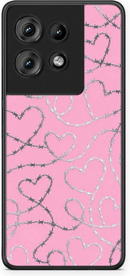 Smartfits Stacheldrahtherzen auf Rosa Motorola Edge 50 Hülle