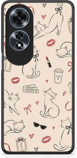 Smartfits Minimal Cat Fashion Doodles on Cream Oppo A60 4G Case