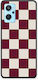 Smartfits Burgundy Cream Striped Checks Oppo A96 Case