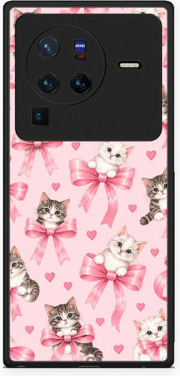 Smartfits Kittens Pink Bows On Pink Husă pentru Vivo X80 Pro 5G