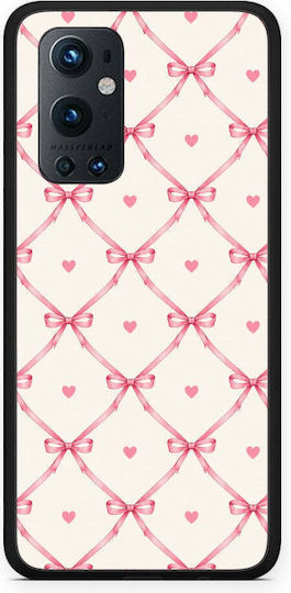 Smartfits Pink Bow Lattice Hearts On Cream OnePlus 9 Pro Case