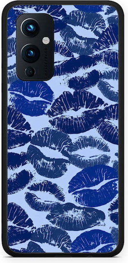 Smartfits Blaue Lippenstift-Küsse OnePlus 9 Hülle