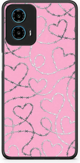 Smartfits Barbed Wire Hearts On Pink Motorola G34 5g Θήκη
