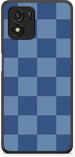 Smartfits Denim Albastru Model Șah Vivo Y01 Y15s Husă