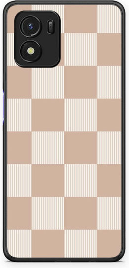 Smartfits Husă cu Carouri în Dungi Latte Cream pentru Vivo Y01 Y15s