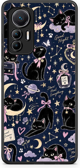 Smartfits Celestial Black Cats On Navy Hülle für Xiaomi 12 Lite 5G
