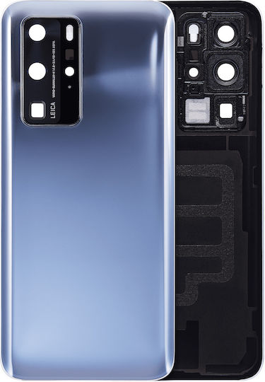 Задно стъкло за капак и камера за Huawei P40 Pro, огледално сребристо