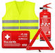 Auto Gs Kit de Urgență Auto cu Farmacie, Extinctor, Triunghi de Siguranță & Vestă Reflectorizantă