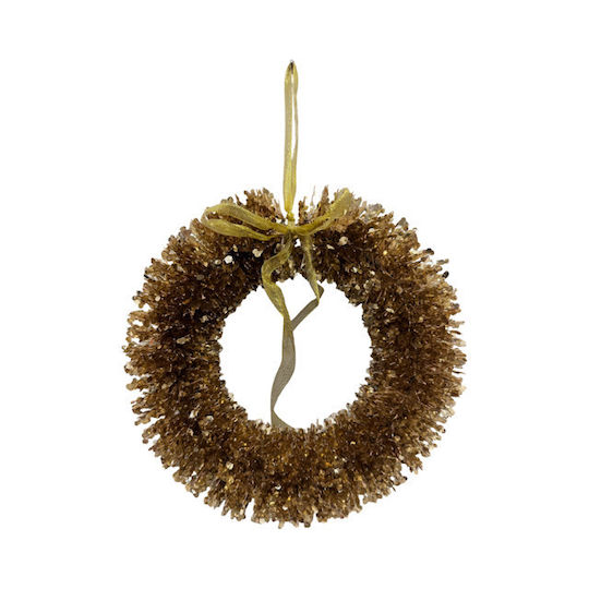 Zen Collection Christmas Decorative Wreath with a Diameter of 30 cm Gold