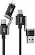Hoco USB to Lightning / Type-C Cable 3A Μαύρο 1.2m 318576