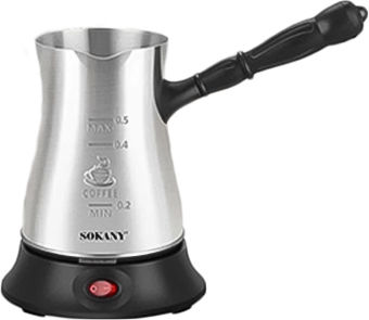 Sokany Elektrische Griechische Kaffeekanne 600 W mit einem Fassungsvermögen von 500 ml
