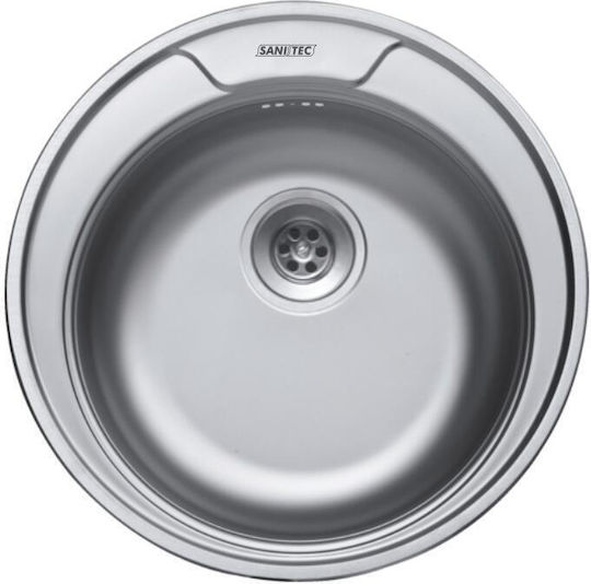 Sanitec Ένθετος Νεροχύτης Inox Μ49xΠ49cm Ασημί