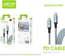 Green Lyca Καλώδιο 1m Usb-c Usb-c 3.2 Power Delivery 100w & Υποστήριξη Uhd Gl69420 Green Lyca Καλώδιο 1m Usb-c Usb-c 3.2 Power Delivery 100w & Υποστήριξη Uhd Gl69420