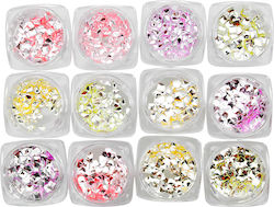 Global Fashion Nail Decorations Various Shapes Colors 12 Pcs