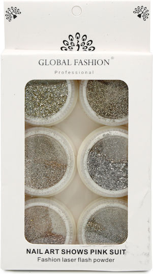 Global Fashion Nail Art Mica Set 6 Pcs 20804