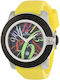 44mm Women's Battery Watch with Yellow Metal Bracelet