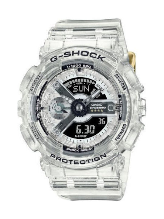 Women's Battery-Powered Watch with Transparent Rubber Strap