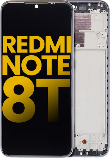 LCD-Displayeinheit mit Rahmen für Xiaomi Redmi Note 8t, Aftermarket Plus, Moonshadow Gray