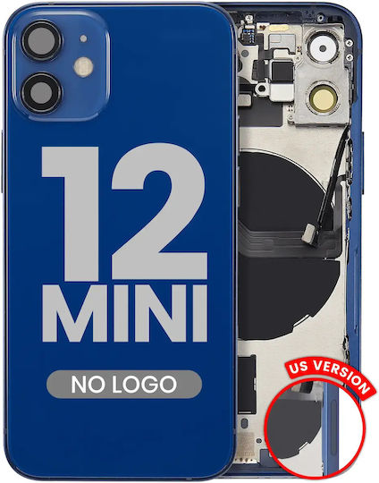 Carcasă Spate Cu Piese Mici iPhone 12 Mini Versiunea SUA Aftermarket Plus Albastră