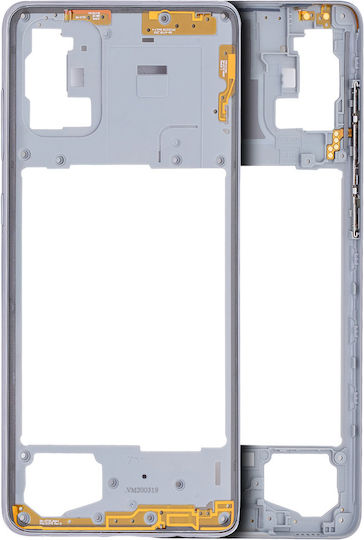 Mittelrahmengehäuse Samsung Galaxy A71 A715 2020 Aftermarket Plus Prism Crush Silber