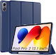 Smart Tri-fold Flip Case Pencil Holder Redmi Pad 2 Pro 12.1" Dark Blue
