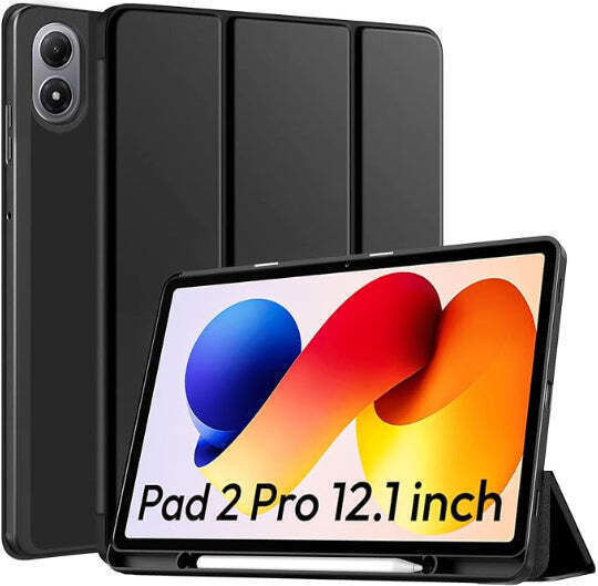 Smart Tri-fold Flip Case Pencil Holder Redmi Pad 2 Pro 12.1" Black
