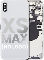 Carcasă Spate cu Componente Mici Preinstalate iPhone XS Max Fără Logo Aftermarket Plus Argintie Carcasă Spate cu Componente Mici Preinstalate iPhone XS Max Fără Logo Aftermarket Plus Argintie