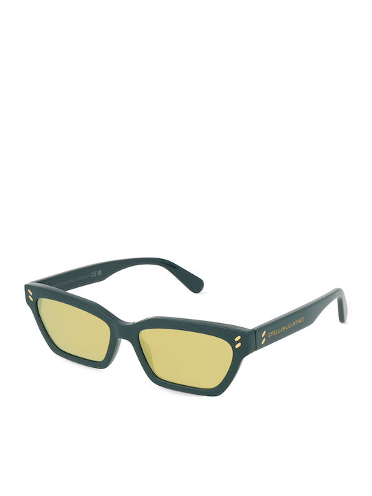 Stella McCartney Green Sunglasses with Horn-Rimmed Frame