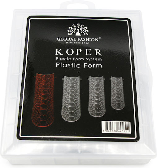 Global Fashion Top Plastic Nail Forms 120 Pieces Wide Square Snake Print