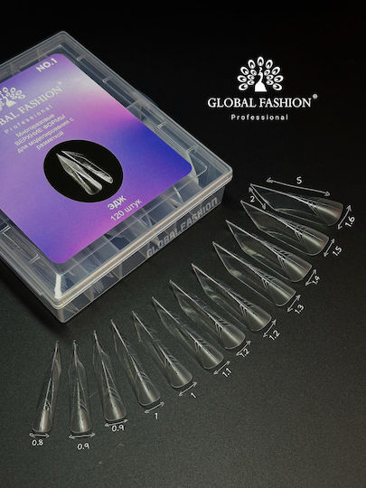 Global Fashion Șabloane din Plastic cu Marcaje pentru Marginile Unghiilor 120 Bucăți Nr. 1 25371