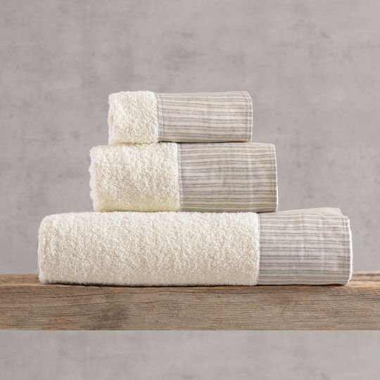 Rythmos Bath Towel Set 3 pcs Ecru-Beige 500 g/m² Weight