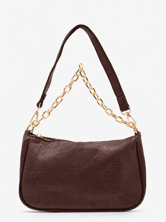 Brown Fabric Women's Shoulder Bag