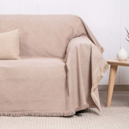Viersitzer-Sofaüberwurf 180x350 Naf-naf Highline Dunkelbeige 358-135