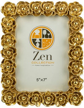 Zen Collection Kunststoff-Fotorahmen mit goldenem Rahmen