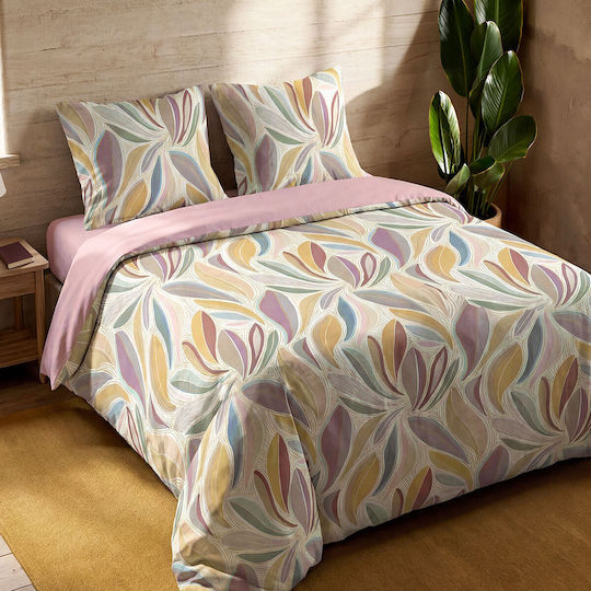 S-f Sofia Cotton Duvet Cover Set 240x220cm Super Double with 2 Pillowcases Lilac