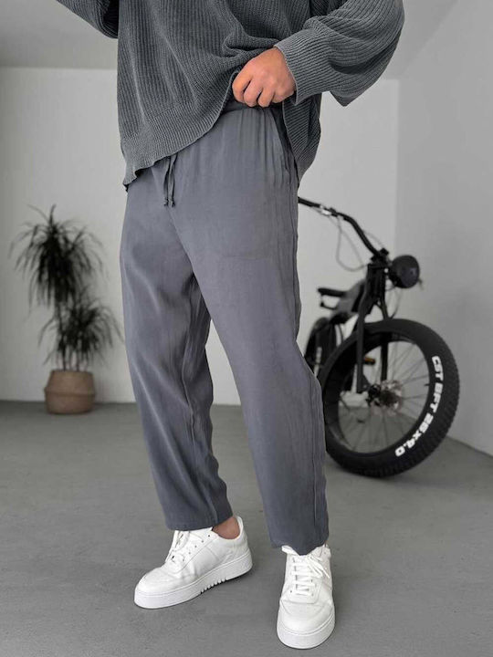 Men's Trousers with Straight Leg in Anthracite