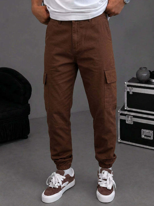 Men's Cargo Trousers Regular Fit Brown