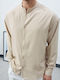 Long Sleeve Shirt in a Loose Fit Beige