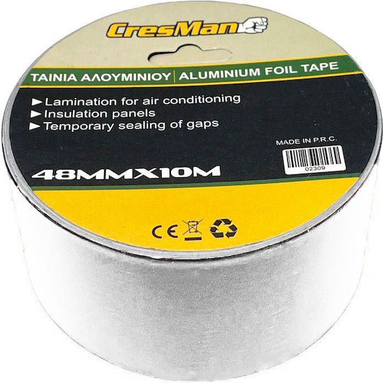 Cresman Αυτοκόλλητη Ταινία Αλουμινίου Ασημί 10mx48mm