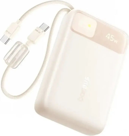 Baseus EnerFill FC11 Външна батерия 20000mAh 45W с USB-A порт и USB-C порт с Power Delivery / Quick Charge в Бежов Цвят