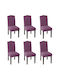 Kraft World Elastic Chair Cover Purple 40cm 6pcs