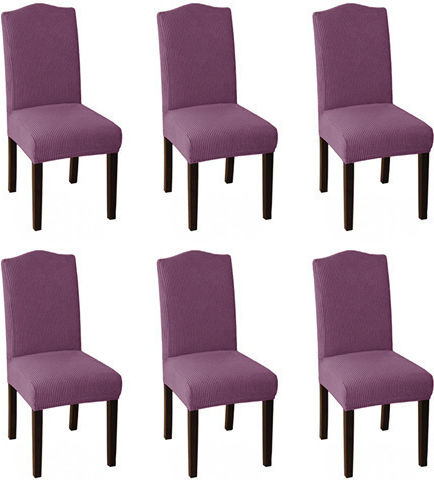 Kraft World Elastic Chair Cover Purple 40cm 6pcs