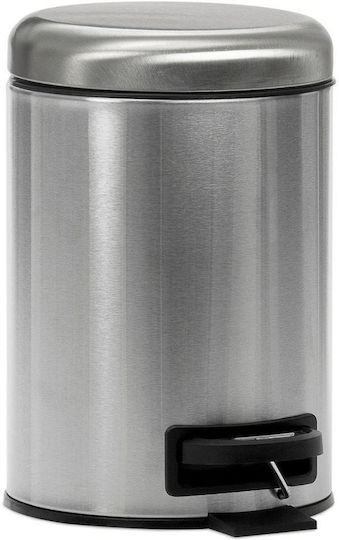 Andrea House Metallic Bathroom Bin Soft Close 3 L Silver