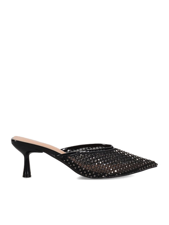 Mules with a Heel in Black