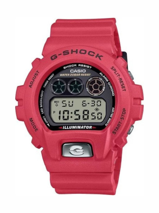 Digital Women's Battery Watch with Pink Rubber Strap