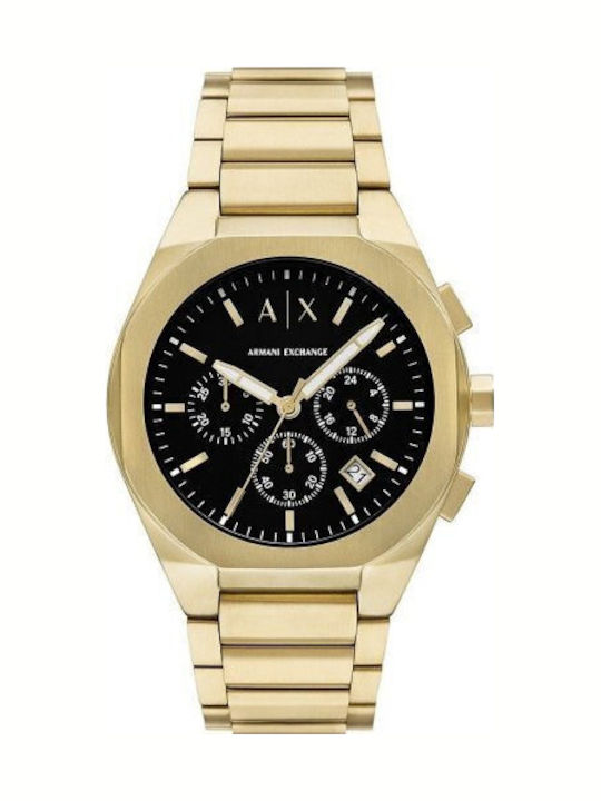 Women's Chronograph Battery-Powered Watch with Gold Metal Bracelet