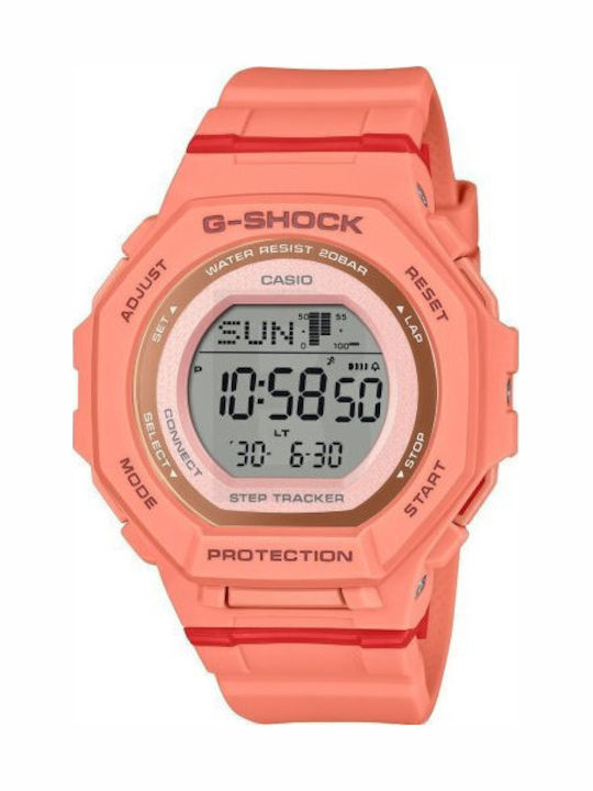 Casio Дигитален Мъжки Часовник На Батерия с Розова Каучукова Каишка Casio Дигитален Мъжки Часовник На Батерия с Розова Каучукова Каишка