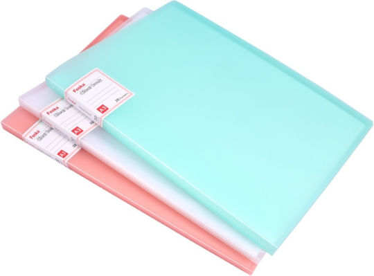 Foska Display Book with 30 Plastic Sleeves for A3 Paper (Various Colours)
