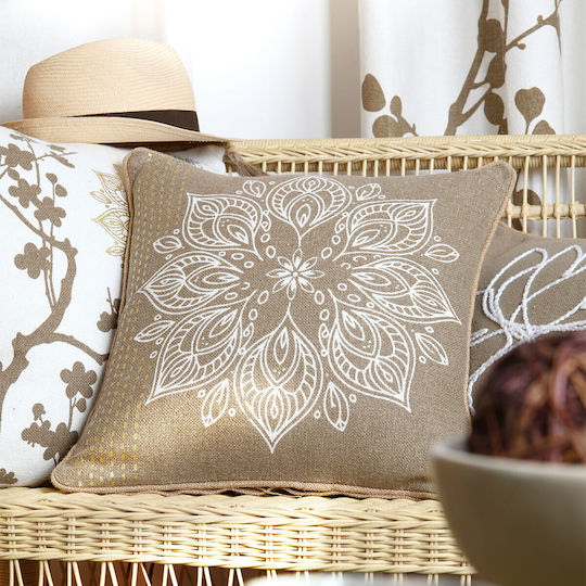 S-f Zen Sofa Cushion Made of 100% Cotton Taupe 45x45cm